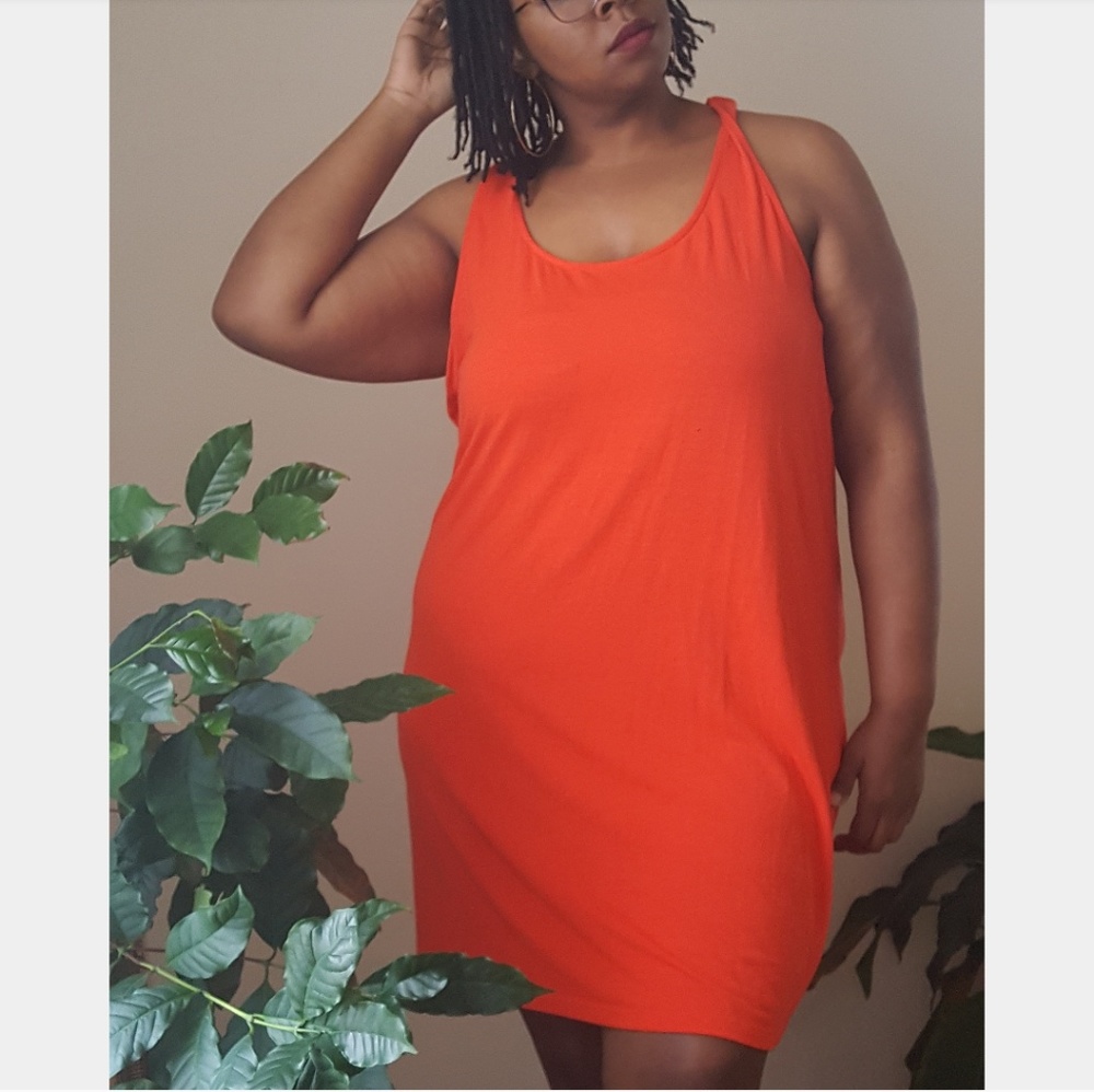 ⬇️$14 Old Navy Plus Size Orange Tank Swing Dress